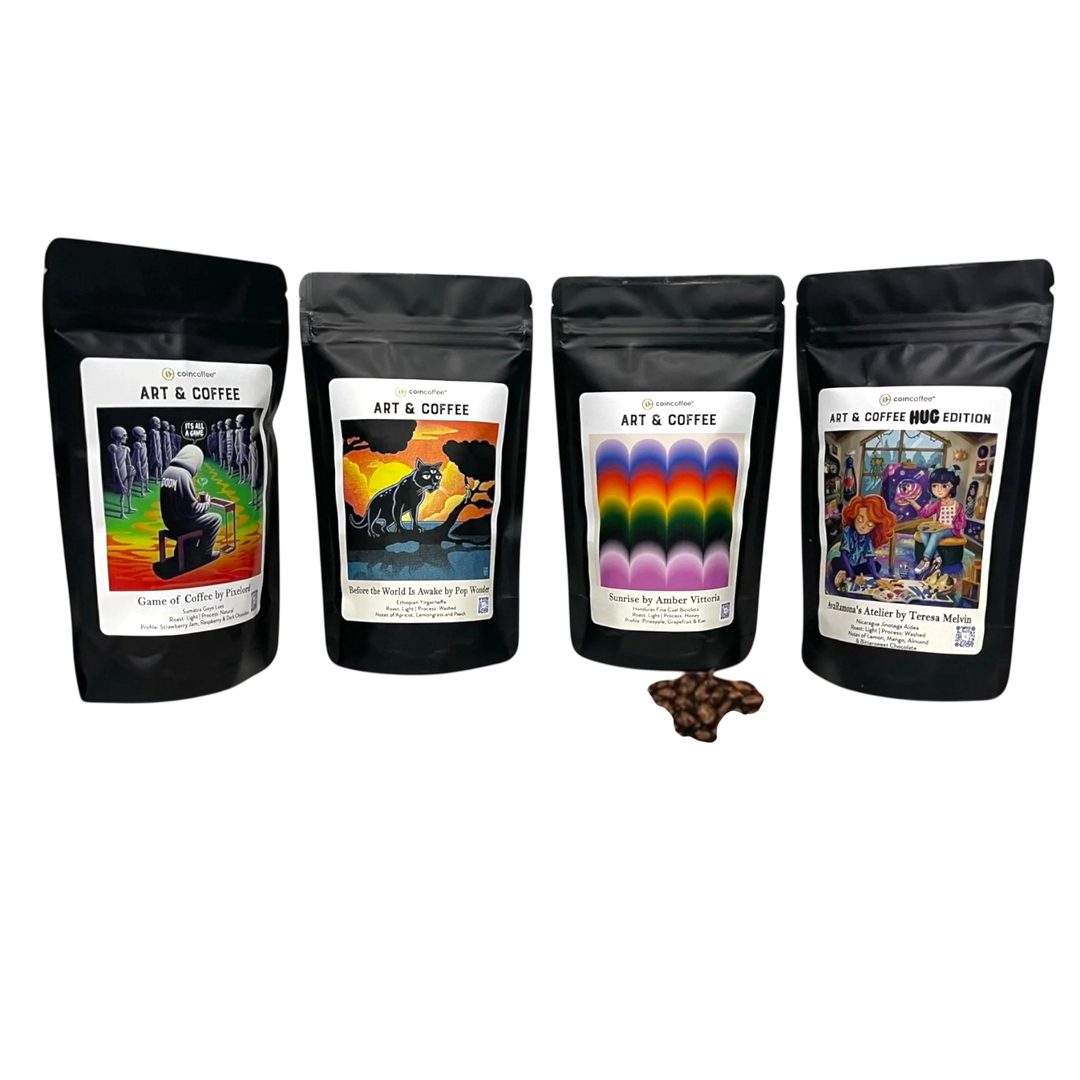 CoinCoffee® Specialty Coffee 4-Pack Bundle – Discover Our Award-Winning Coffees